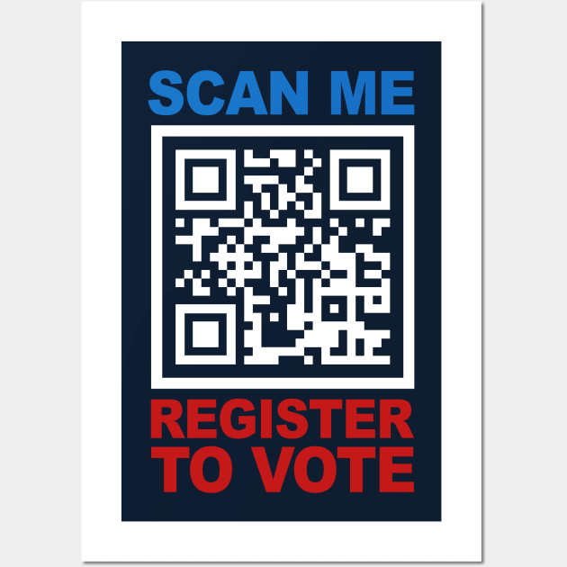 Register To Vote QR Code Wall Art by TextTees